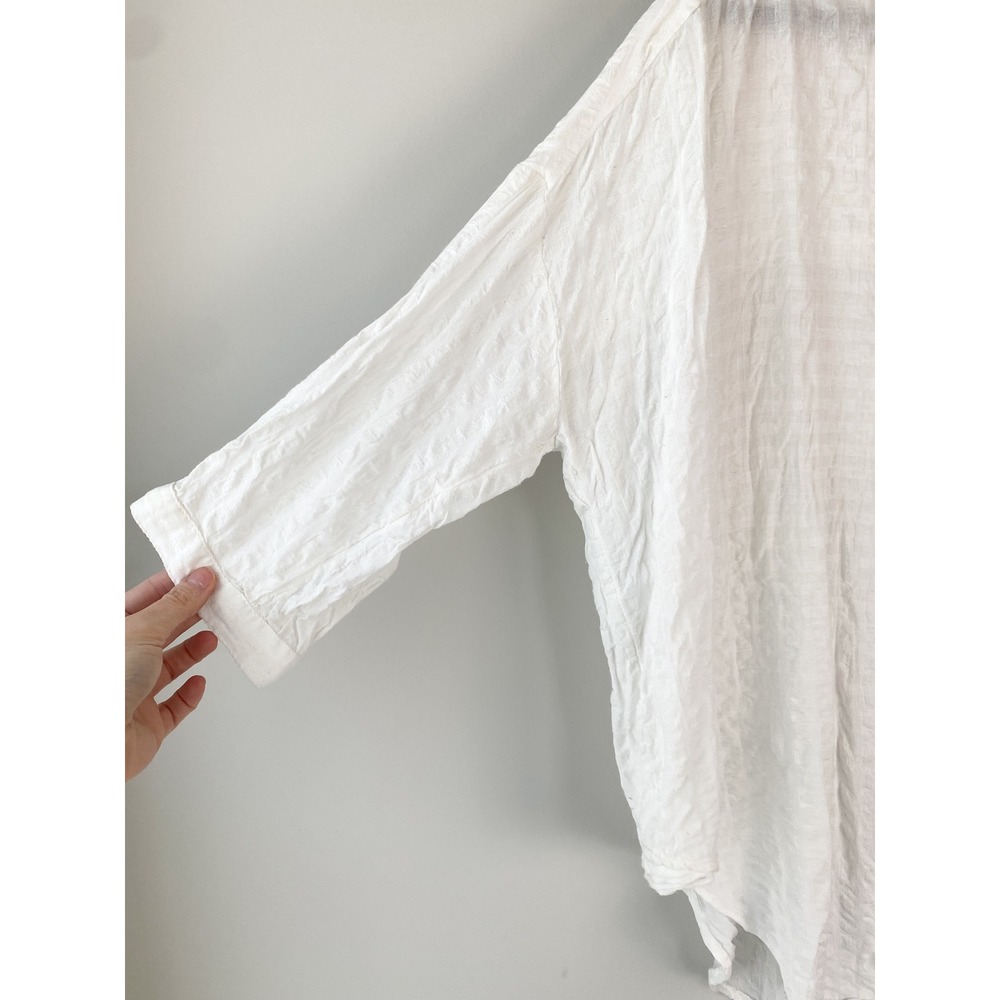 Anthropologie Pilcro Button Up Texture Shirt M/L White Coastal Clean Girl Cotton - Picture 3 of 9